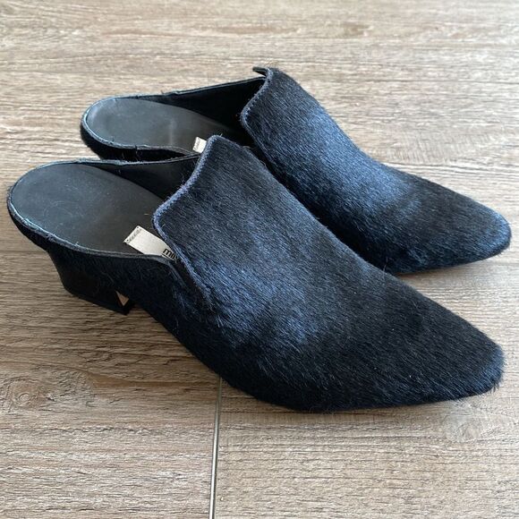 Matisse London Black Ponyhair High Heeled Mule Slides - Picture 1 of 7